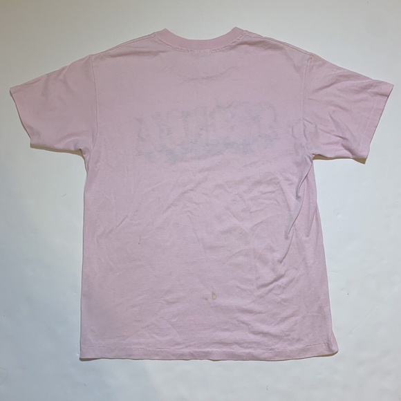 Vintage 90s Georgia Single Stitch Hanes 50/50 Made in USA Pink T-Shirt Medium - Picture 7 of 12